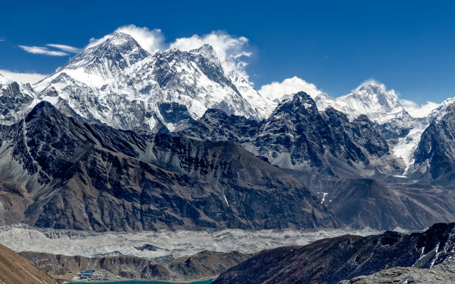 Mountain lake snow capped sky #3 free wallpaper for desktop - medium preview image