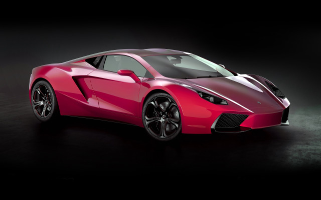 Red sports car dark room #39 free wallpaper for desktop - medium preview image