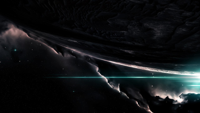 Space star green light matte free wallpaper for desktop - medium preview image