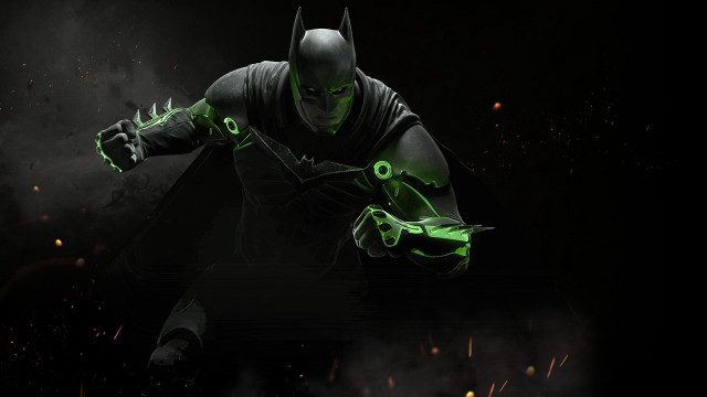 Batman green glowing hands black free wallpaper for desktop - medium preview image
