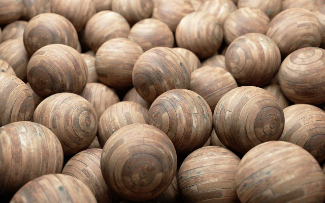 Wooden balls pyramid kinetic art free wallpaper for desktop - medium preview image