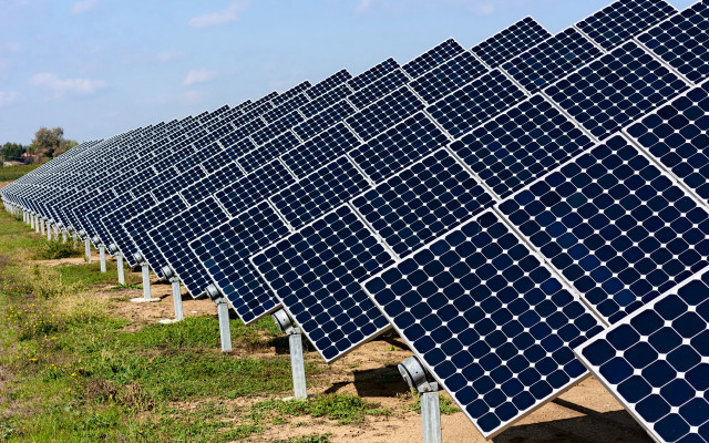 Solar panels field urban garden free wallpaper for desktop - medium preview image