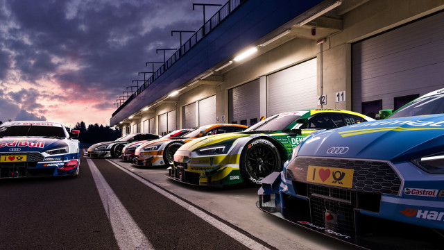 Cars parking lot night cloudy free wallpaper for desktop - medium preview image