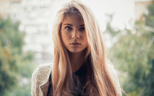 Eszter mattioni blonde hair outdoor free wallpaper for desktop - medium preview image