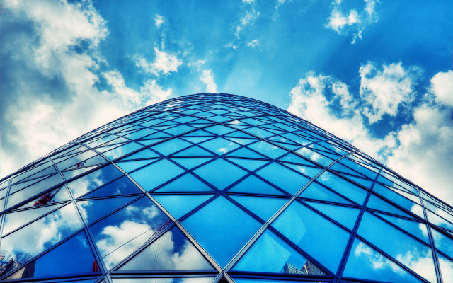 Tall building blue sky clouds #6 free wallpaper for desktop - medium preview image