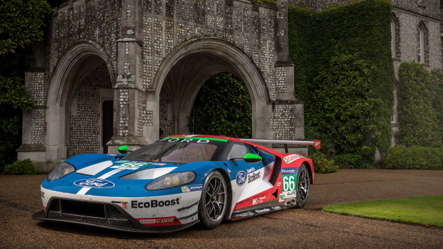 Blue white racecar clocktower arts free wallpaper for desktop - medium preview image