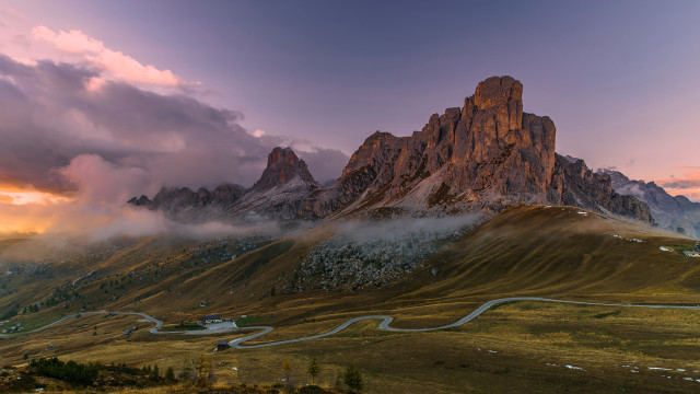 Mountain winding road cloudy sky #2 free wallpaper for desktop - medium preview image