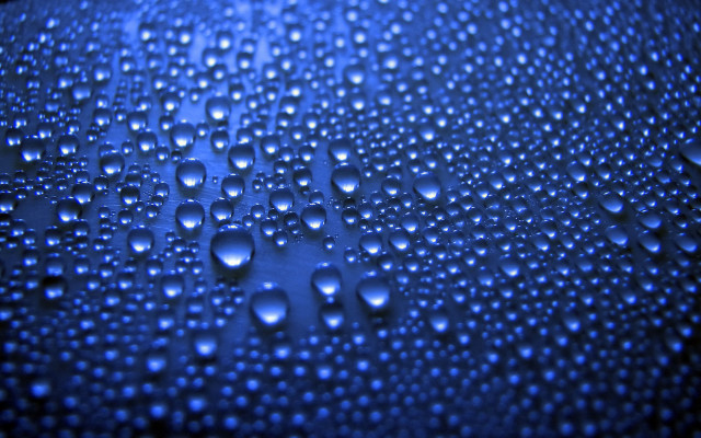 Water droplets blue surface night free wallpaper for desktop - medium preview image