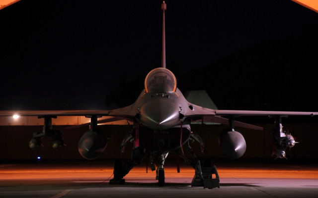 Fighterjet night tarmac lights charles free wallpaper for desktop - medium preview image