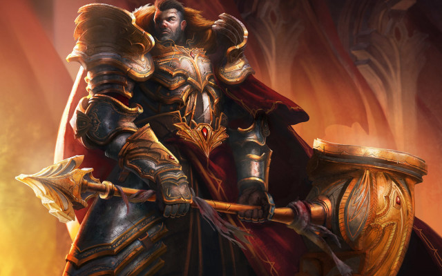 Man costumed axe shield demon free wallpaper for desktop - medium preview image