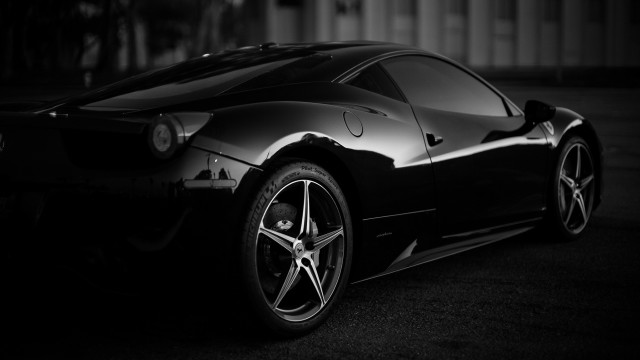 Black sports car parking lot #27 free wallpaper for desktop - medium preview image