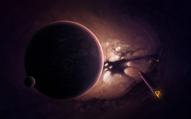 Space blackhole distantplanet moon galaxy free wallpaper for desktop - medium preview image