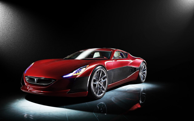 Red sports car dark room #100 free wallpaper for desktop - medium preview image