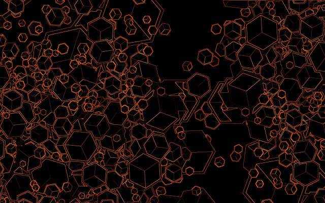 Black orange generative art fence free wallpaper for desktop - medium preview image