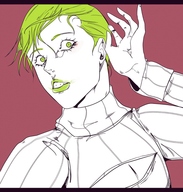 Green hair white shirt drawing free wallpaper for tablet - medium preview image