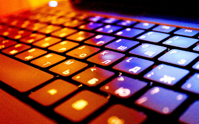 Keyboard illuminated backlighting autumn fire free wallpaper for desktop - medium preview image