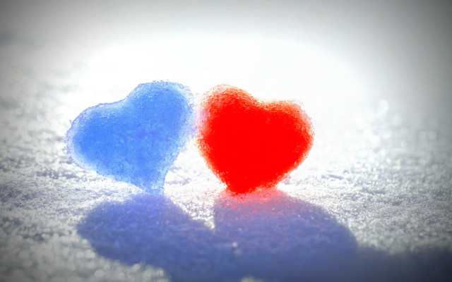 Two hearts snow ambient moon free wallpaper for desktop - medium preview image