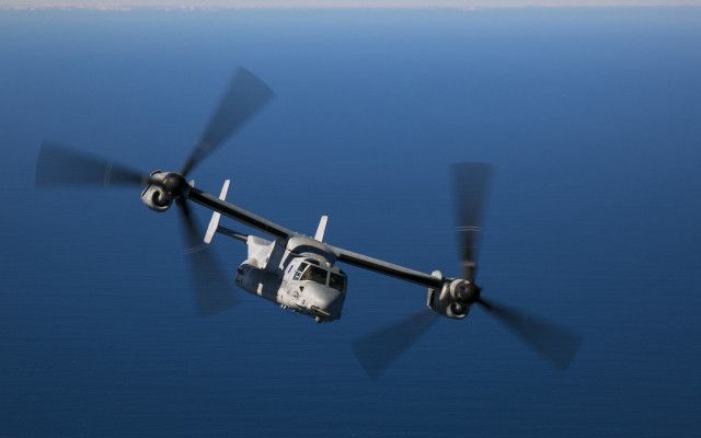 Military plane ocean clear day free wallpaper for desktop - medium preview image