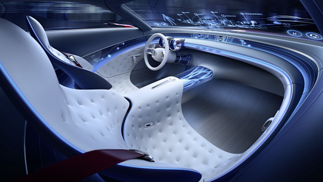 Car interior steering wheel blue free wallpaper for desktop - medium preview image