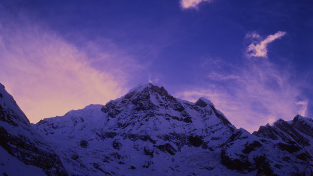 Snowy mountain purple sky city free wallpaper for desktop - medium preview image