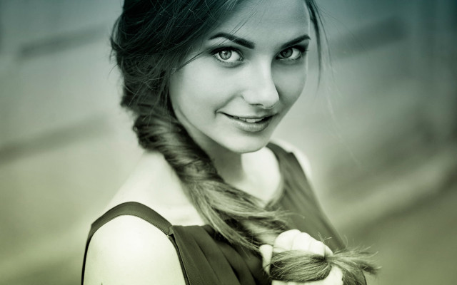 Woman braid smiling portrait elina free wallpaper for desktop - medium preview image