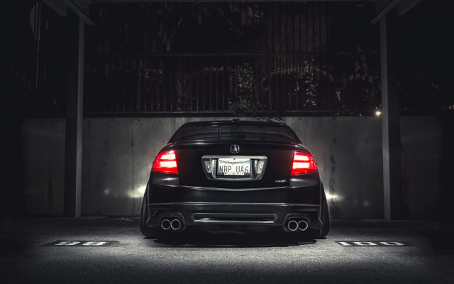 Black car night parking lot free wallpaper for desktop - medium preview image