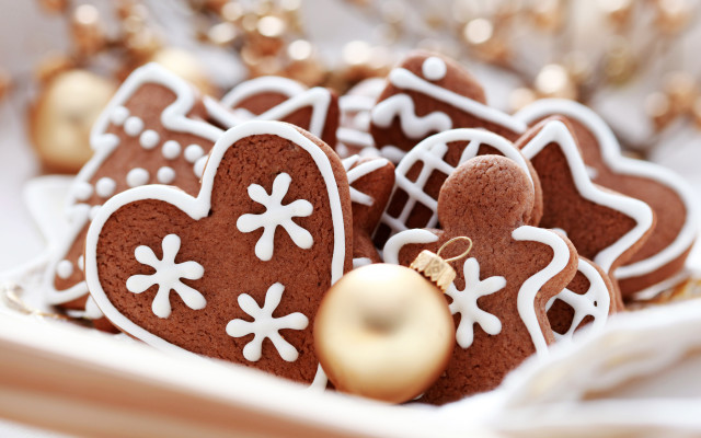 Cookies decorations gold ornament food free wallpaper for desktop - medium preview image
