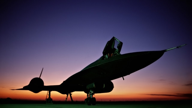 Jet fighter plane sunset tarmac free wallpaper for desktop - medium preview image