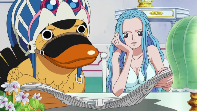 Woman blue hair ducky face free wallpaper for desktop - medium preview image