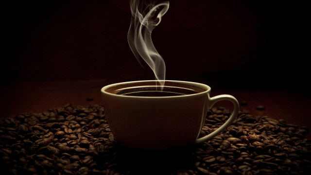 Coffee cup steam coffee beans #2 free wallpaper for desktop - medium preview image