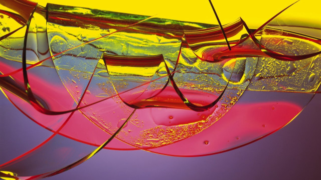 Liquid abstract sculpture yellow background free wallpaper for desktop - medium preview image