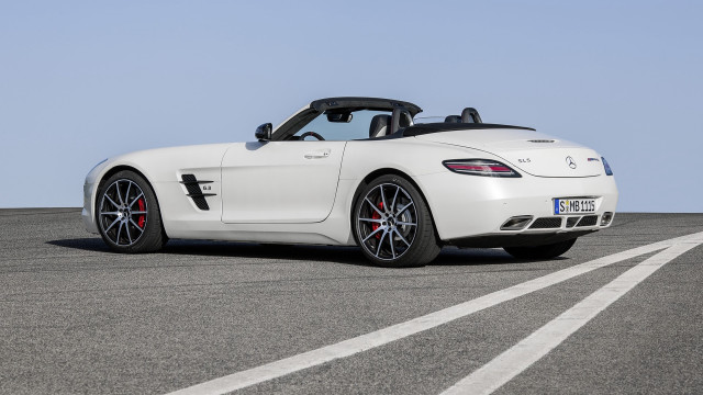White mercedes sls roadster parking free wallpaper for desktop - medium preview image