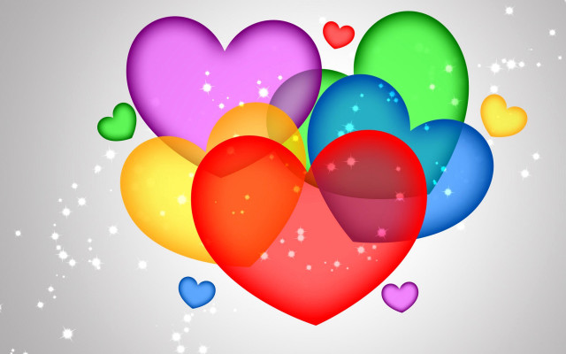 Hearts stars sparkle gradient sky free wallpaper for desktop - medium preview image