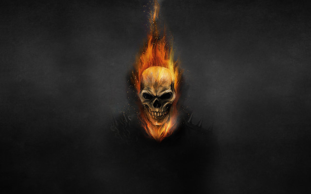 Skull burning face flame embers free wallpaper for desktop - medium preview image