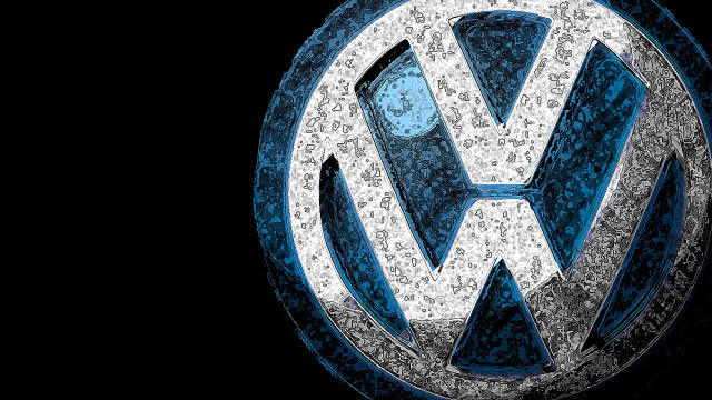 Blue white volkswagen logo black free wallpaper for desktop - medium preview image