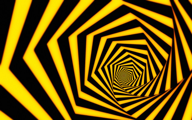 Black yellow striped tunnel raytraced free wallpaper for desktop - medium preview image