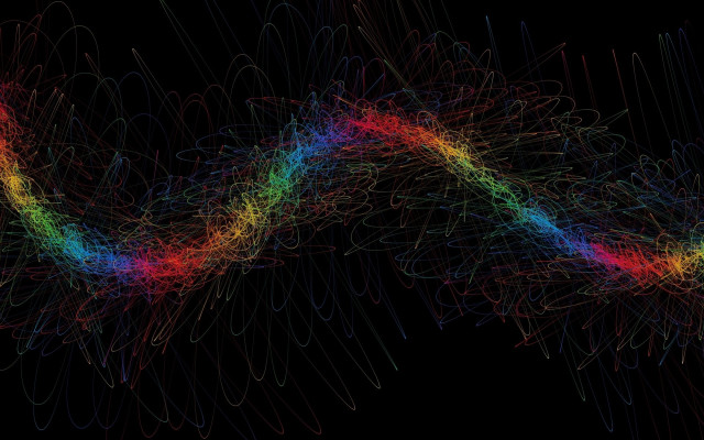 Colorful lines raytraced triadic glowing free wallpaper for desktop - medium preview image