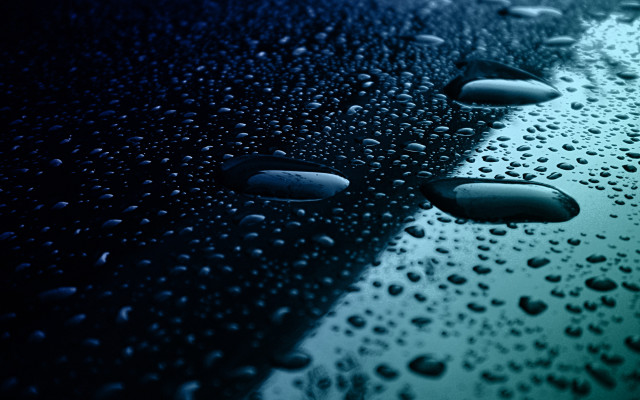 Water droplets car window blue free wallpaper for desktop - medium preview image