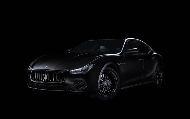 Black maserati dark neoclassicism digital free wallpaper for desktop - medium preview image