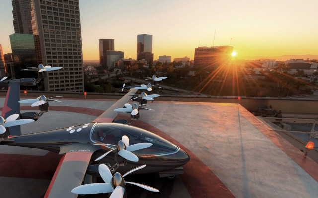 Airplanes roof city skyline sunset free wallpaper for desktop - medium preview image