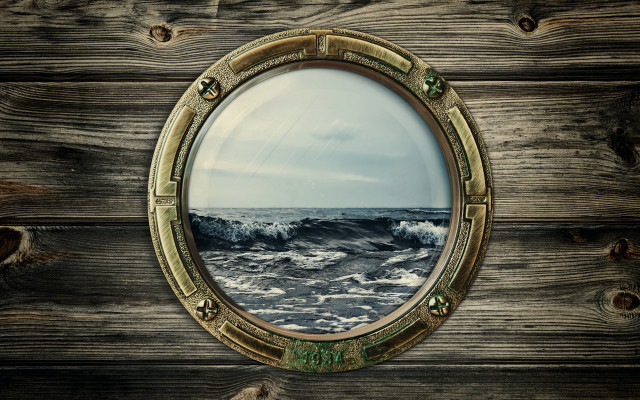 Boat ocean porthole wood gear free wallpaper for desktop - medium preview image