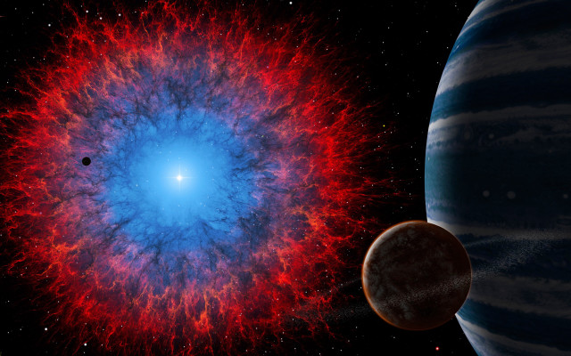 Space astronaut fireworks moon stars #2 free wallpaper for desktop - medium preview image