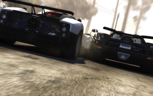 Two cars driving road game free wallpaper for desktop - medium preview image