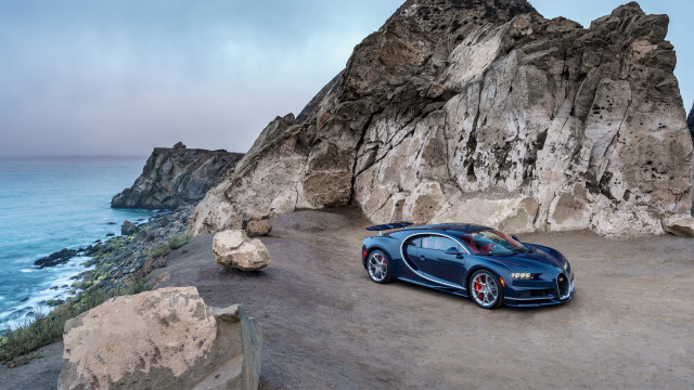 Bugatti rocky beach ocean rock free wallpaper for desktop - medium preview image