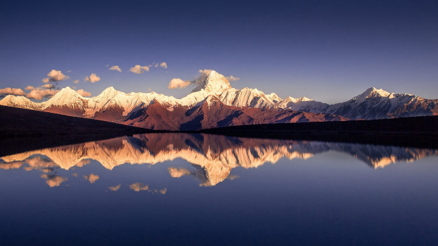 Mountain reflection lake sunset clouds #5 free wallpaper for desktop - medium preview image