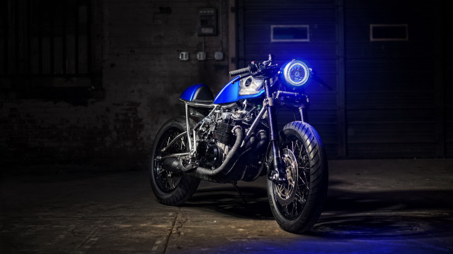 Blue motorcycle dark room blue #3 free wallpaper for desktop - medium preview image
