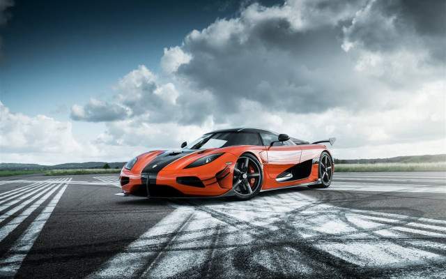 Sports car runway cloudy sky #3 free wallpaper for desktop - medium preview image