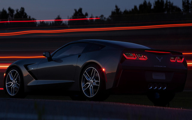 Black sports car night red free wallpaper for desktop - medium preview image