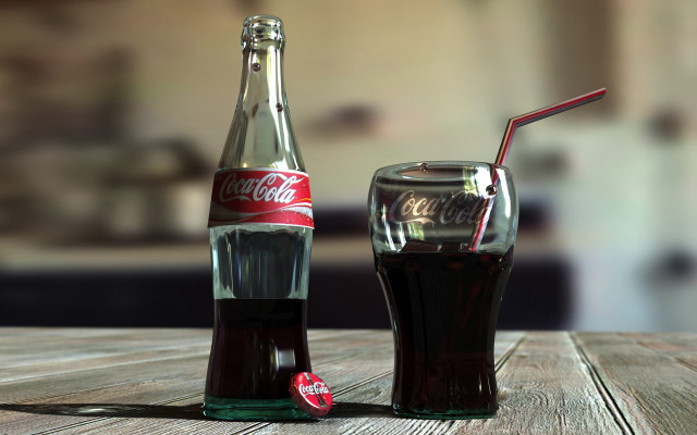 Coca cola bottle glass straw free wallpaper for desktop - medium preview image