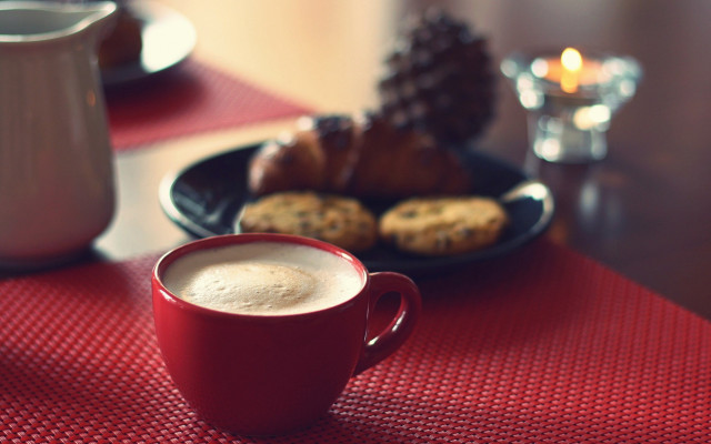 Coffee cookies morning still life free wallpaper for desktop - medium preview image